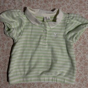 Janie and Jack Light Green Striped Polo